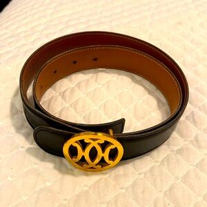 Hermès belt vintage metal and leather
